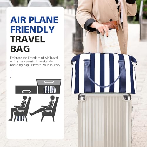 TOPBAG Travel Duffle Bag, Waterproof Weekender Carry On Tote Bags for Women, Sport Gym Bag for Men, Hospital Bag for Labor and Delivery, Overnight Luggage Bag with Trolley Sleeve Coral Pink - color: Navy Blue