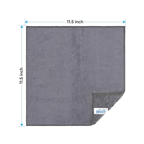 HOMEXCEL Grey Microfiber Cleaning Cloth, Microfiber Towels for Car, 12 Pack | Lint Free Cleaning Rags for Household, Kitchen, Car Wash Towels for Detailing Drying, Scratch-Free, 11.5"X 11.5" - color: Grey