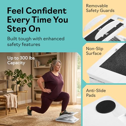Slant Boards for Exercise, Wooden Slant Board, Calf Stretch Board with 7 Incline Angles, Velour Board, Balance Board & Calf Stretcher, Portable Incline Board for Physical Therapy, Ankle Mobility, Heel & Knees - color: White