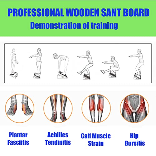 Slant Board for Calf Stretching Wooden Calf Stretcher Incline Board Adjustable Calf Stretch Board for Squats Knees Ankle