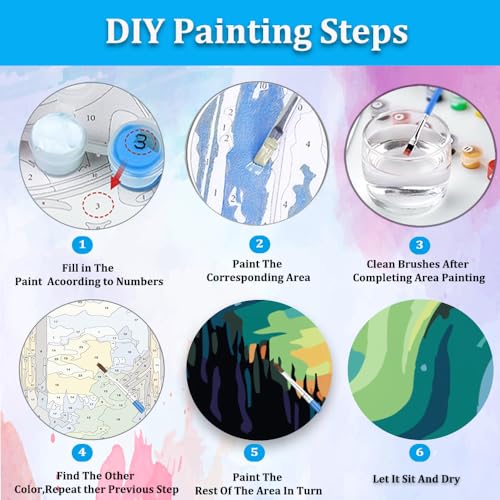 Artunion Framed Paint by Numbers Kit for Adults Beginners & Kids Ages 8-12,Aurora Paint by Number with Frame,Northern Lights Paint by Numbers Kit on Canvas 10 * 10 Inch Without Easel - color: ZXT-335-F