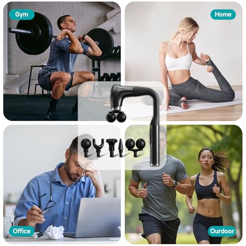 Massage Gun With Extended Handle, Back Massager Tool, U-Shaped Massager