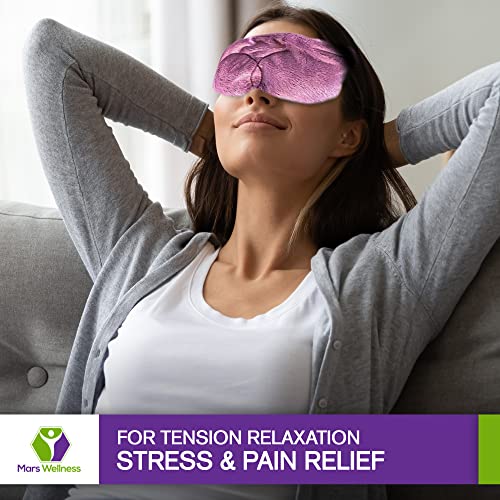 Cooling Eye Compress - Soft Blackout All Natural Aromatherapy for Tension Relaxation, Stress and Pain Relief - Wearable Tension Migraine & Headache Relief - Long Lasting Cooling Therapy - color: Mauve