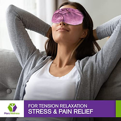 Cooling Eye Compress - Soft Blackout All Natural Aromatherapy for Tension Relaxation, Stress and Pain Relief - Wearable Tension Migraine & Headache Relief - Long Lasting Cooling Therapy - color: Mauve