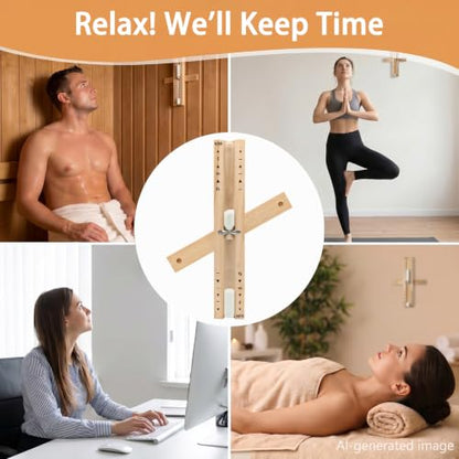 Sauna Sand Timer 15 Minute Wooden 360° Rotating Hourglass for SPA Home