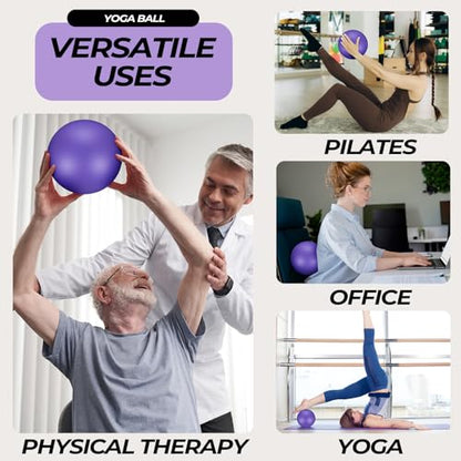 Seenelling 18 Pcs Pilates Ring and Ball Bulk Home Pilate Kit - color: Purple