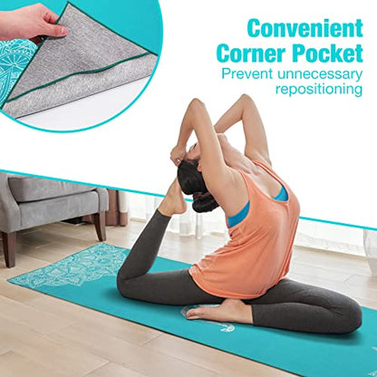 MoKo Yoga Towel for Hot Yoga Mat, Non-Slip Quick-Dry, 74.4 x 27.4 in - color: Lake Blue