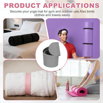 Yoga Mat Strap Slap Band, One Snap Yoga Mat Slap Band for Keep Mats Tightly Rolled Exercise Mat Sling Holder - color: Gray