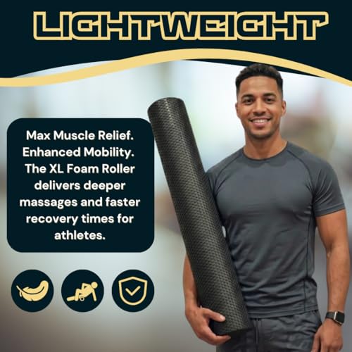 Fitizen Foam Roller – Muscle Massage Rehab Stiff Back Pain Physical Therapy Deep Tissue Firm Exercise Equipment Home Gym Stress Yoga Pilates for The Fit Citizen by FitNation - style: Extra Large - 36 inches