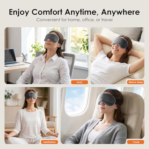 MORLIDEN Heated Eye Mask for Dry Eyes & Stye - Microwavable Warm Compress | For Blepharitis, Chalazion, MGD-Lightweight, No Heavy Pressure-Reusable Moist Heat Mask with Natural Flaxseed (Gray2P) - color: Gray2pcs