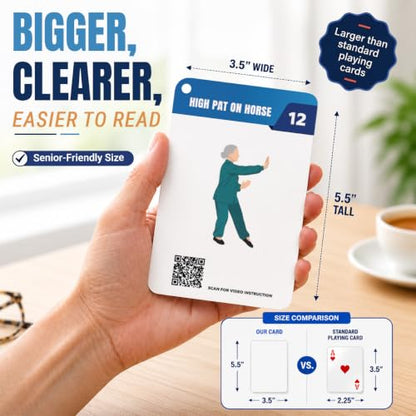 POCAZONE Tai Chi for Seniors Over 60, 46 Exercise Cards & Video Guide - color: Standing Tai Chi Cards