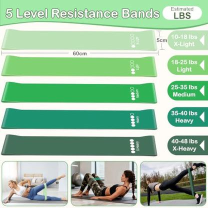 Hoedia Pilates Kit for Women, Pilates Equipment Ring and Ball Set - color: Green