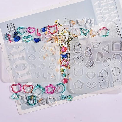 Attuslla Resin Shaker Silicone Molds Earrings Resin Molds Silicone with Glitter for DIY Jewelry Pendant Necklace Ornament - color: Style 10