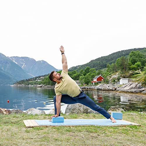 Hydrow Yoga Blocks, Lightweight EVA Foam Blocks for Yoga & Pilates | 9 x 6 x 4 inches, Supportive EVA Foam, Stability for Poses & Meditation, Blue, Home and Studio Ready