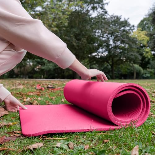 BalanceFrom 1-inch Thick 71x24 Inches Extra Thick Exercise Yoga Mat - color: Pink