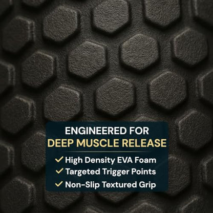 Foam Roller for Muscle Massage, Stiff Back Pain Relief, Physical Therapy, Deep Tissue, Exercise Equipment for Home Gym, Stress, Yoga, Pilates for the Fit Citizen (Black, Large 24 x 6 Inches) - size: Large 24 x 6 Inch