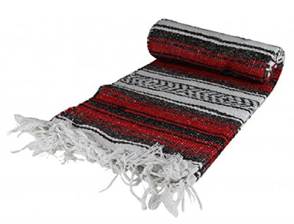Authentic Mexican Falsa Blanket (Red)