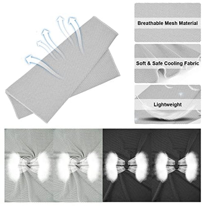 Cooling Towel,Vofler [4 Pack] Cool Towels Microfiber Chilly Ice Cold Head Band Bandana Neck Wrap (40"x 12") for Athlete Men Women Youth Kids Dogs Yoga Outdoor Golf Running Hiking Sports Camping Travel - color: Gray*2/Black*2