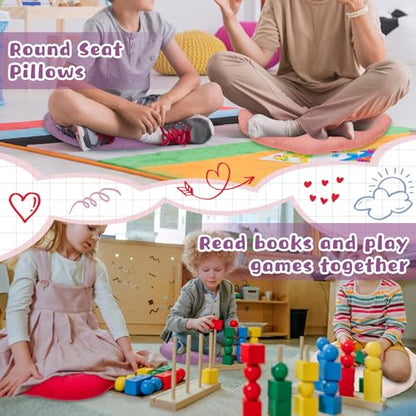 Tinideya 24 Pcs Floor Cushions Classroom,Medium 15.7 Inch,Pink-Purple - color: Pink-purple, size: Medium 15.7 Inch