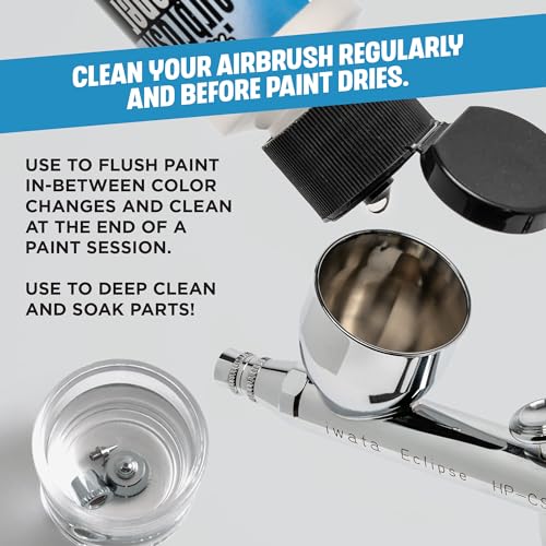 Medea Airbrush Cleaner 16 oz – Ready-to-Use Solution for Airbrushes, Paint Brushes & Artist Tools – For Acrylic, Oil & Water-Based Paints, Inks, Dyes, Watercolors and Gouache. Deep Cleans & Flushes - size: 16 Fl Oz (Pack of 1)