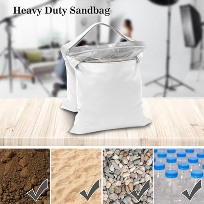 4-Pack White Sandbag Weight Bag for Light Stand Photography Video Equipment - color: White
