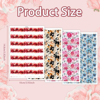 20 Pcs Rose Peony Flower Transfer Paper for Earrings & Polymer Clay, 4 Design Beautiful Floral Water Soluble Transfer Sheet for Polymer Clay DIY Art Crafts Jewelry Earrings Making Supplies 5.82X3.9in - color: 4 Pattern Sets