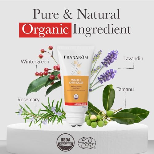 Pranarom - Aromalgesic Muscle & Joint Roller 75ml - Active Individuals- Tri-Roller Applicator, Essential Oil Blend, Organic Non-Greasy Formula, Relaxation, Meditation | Wintergreen, clove, cinnamon bark and tamanu oil gel with tri-roller applicator. Non-g