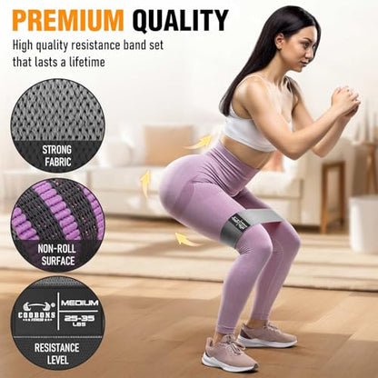 Fabric Resistance Bands for Working Out - color: Grey