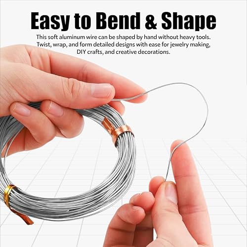 12 Gauge Aluminum Wire 100 Ft (Silver, 2mm), Metal Armature Wire for Sculpting, Aluminum Craft Material, Jewelry Making, Bendable for Crafts, Beading & Floral Design by Simba Steel - style: 12 Gauge x 100 FT