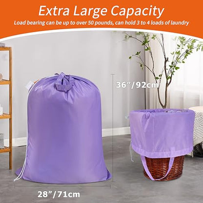 Polecasa Extra Heavy Duty Laundry Bag with Handles, Purple, 28x36" - color: Purple, size: 28" x 36" | 1 Pack