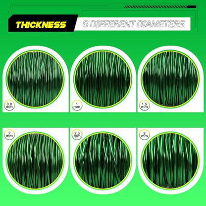 Aluminum Craft Wire,8 Gauge (3mm) Grass Green Bendable Wire,32 Feet Continuous Roll for Jewelry Making,Sculpting,Floral & Armature Projects - size: 8 Gauge 32FT, style: Grass Green