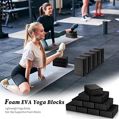 10 Pcs Yoga Blocks Bulk Foam EVA Blocks for Yoga - color: Black