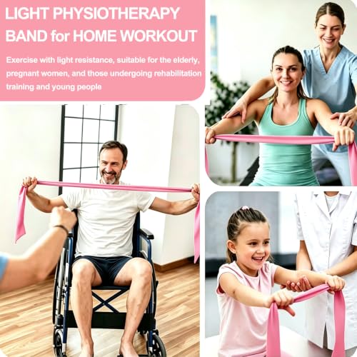 Resistance Bands for Working Out, Physical Therapy, Yoga & Pilates - color: Pink