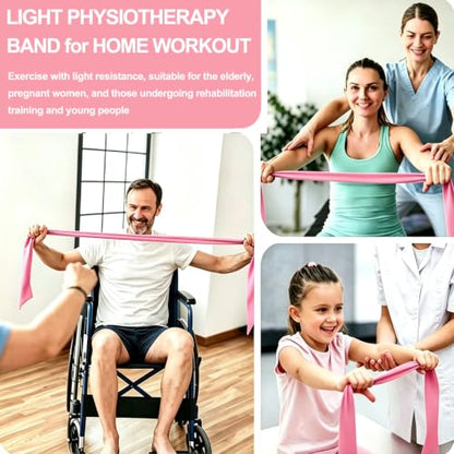 Resistance Bands for Working Out, Physical Therapy, Yoga & Pilates - color: Pink