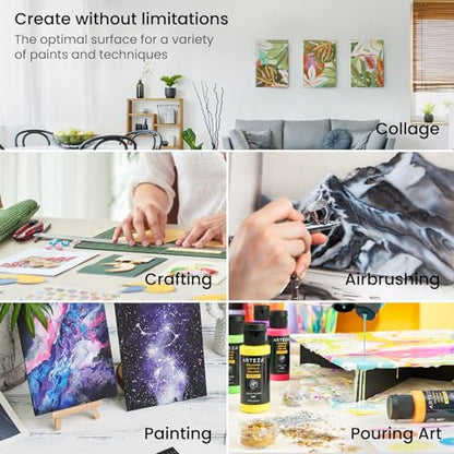 ARTEZA Premium Canvas Boards for Painting, 5 x 7, 8 x 10, 9 x 12, 11 x 14 Inches, Multipack of 28, White Canvas for Acrylic, Oil and Gouache Painting - size: 5 x 7, 8 x 10, 9 x 12, 11 x 14 Inches