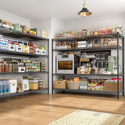 REIBII 4-Tier 2560LBS Heavy Duty Shelving,55.5"W Adjustable Storage Shelves | 2560 lbs commercial shelf,heavy-duty steel,25mm rods,powder-coated rust-proof,adjustable tiers, ool-free,garage, warehouse - size: 55.5"H x 55.5"W x 18"D