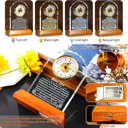 Ornalrist Thank You Gifts for Men Women Crystal Clock Appreciation Keepsake - color: Thank You