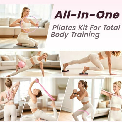 Pilates Kit for Home Workouts,Pilates Equipment for Women with 15" Ring
