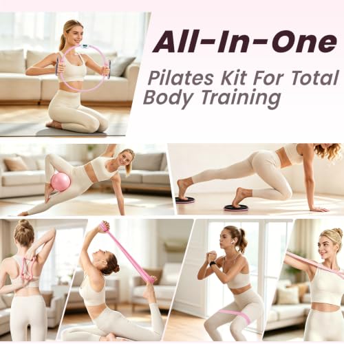Pilates Kit for Home Workouts,Pilates Equipment for Women with 15" Ring