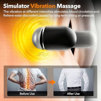 Upgraded 3-in-1 Triple Fusion Back Massager with Heat & Massage Stretch - color: Gray