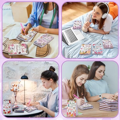 Fuyoooo 12 Pcs Bible Verse Diamond Art Notebook for Adult, 4.72 x 2.83 Inch | Bible Verse Diamond Art Kits, Christian DIY Cover Notebook Diamond Painting for Beginners, 5d Journal Notepad Accessories - style: Floral Bible