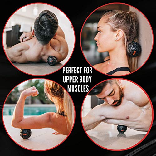 4KOR Massage Balls for Trigger Point Therapy - Myofascial Release Ball - Muscle Relief for Back, Neck, Shoulder, Foot Pain - Fitness Massage Balls for Mobility - Deep Tissue Release Ball - style: 3.2in Grippy Roller Ball