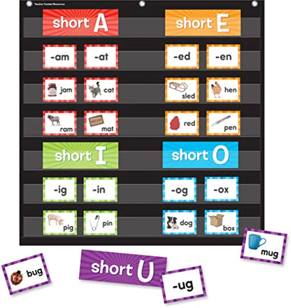 Teacher Created Resources Short Vowels Pocket Chart Cards - style: Short Vowels