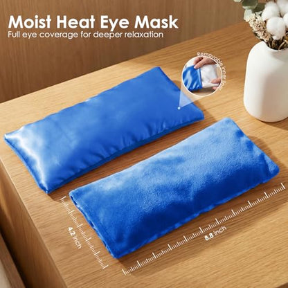 Weighted Eye Pillow for Yoga, Moist Heat Mask for Dry Eyes(Blue x2) - color: Eye Mask01-2 Pack Blue