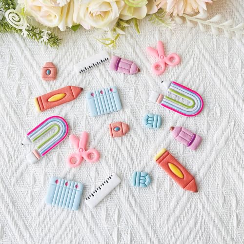 School Supplies Polymer Clay Cutters Set – Molds, Clay Cutters for Polymer Clay, Clay Earring Tools - color: O color