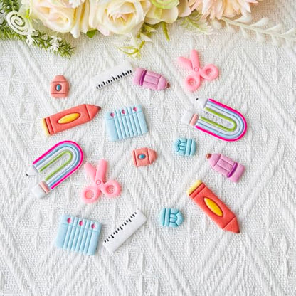 School Supplies Polymer Clay Cutters Set – Molds, Clay Cutters for Polymer Clay, Clay Earring Tools - color: O color