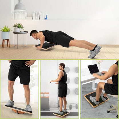 strongtek 360° balance board & blue foam pad – core stability & rehab training set
