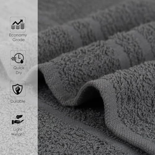 Salon Towels – 50 Pack Grey Hand Towels 100% Cotton Spa Towels – 16x27 inches Highly Absorbable Facial Towels Gym Towels Hair Towels and Face Towels Bulk Small Towels (Not Bleach Proof) - color: Grey, size: HAND TOWEL PACK OF 50 16X27