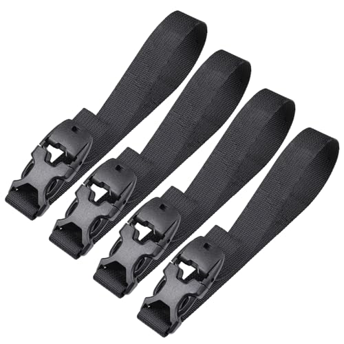 Vigorport Utility Straps Quick Release Nylon Backpack Accessory Bag Strap | Adjustable Nylon Travel Belt, Multi Purpose Compression Straps, Sleeping Bag Strap for Hiking, Travel, Outdoor Sports-4 Pack - color: Black, size: 0.75"W-12"L