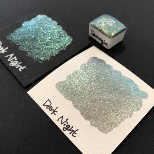 IUILE Handmade Watercolor Paints - Night Dot Card (6 colors). Color Shift, Metallic, Shiny, Shimmer - color: Night Dot